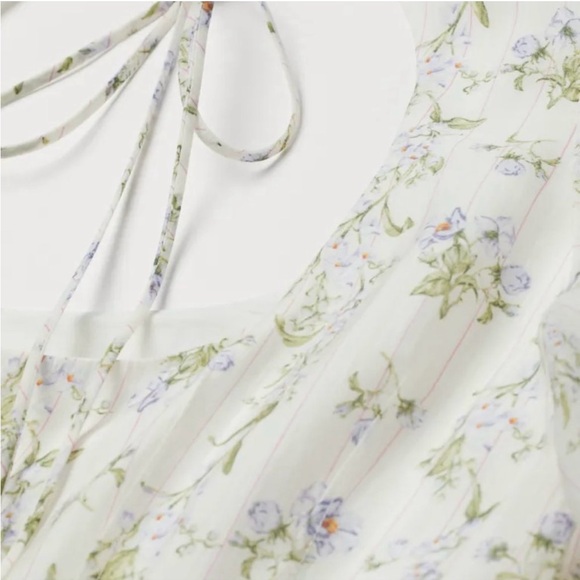 Brock Collection x H&M Collab Mini Bubble Hem Dress in White Floral Size XS NWT - Picture 6 of 10
